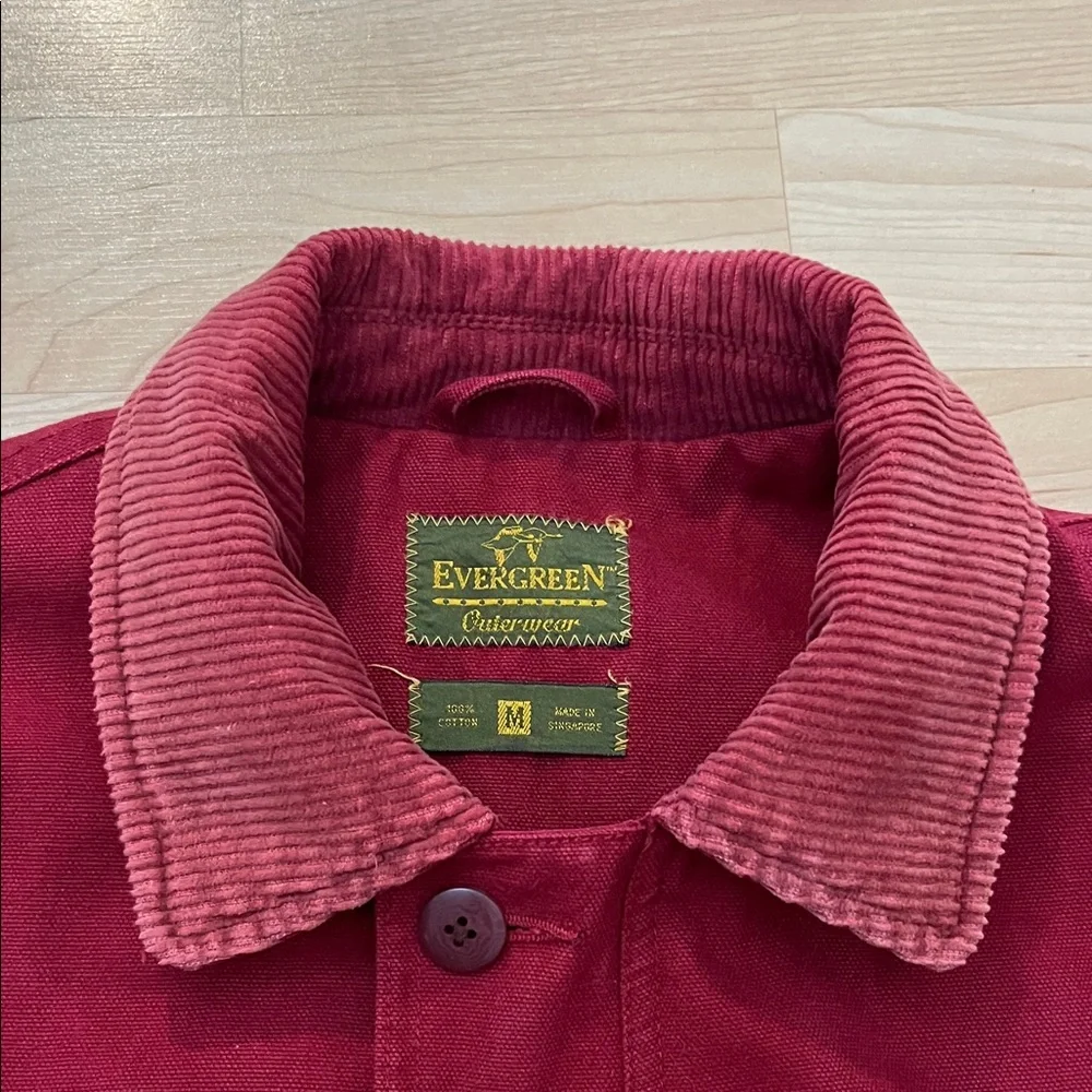 Vintage Evergreen Outerwear Red Canvas Jacket Men's M Oversized - Picture 7 of 11